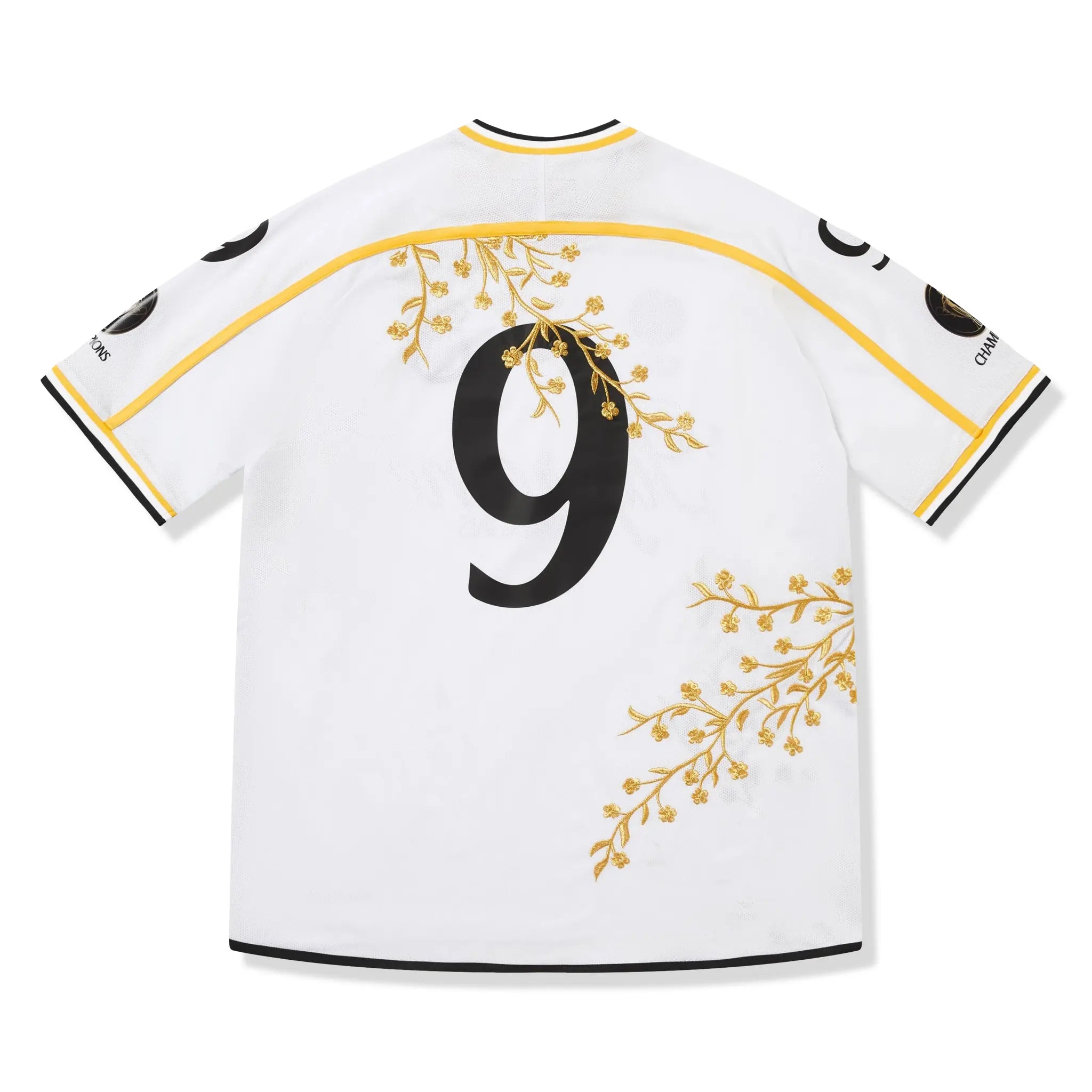 Back View of Supreme Floral White Soccer Jersey (FW25) FW25KN52-WHITE
